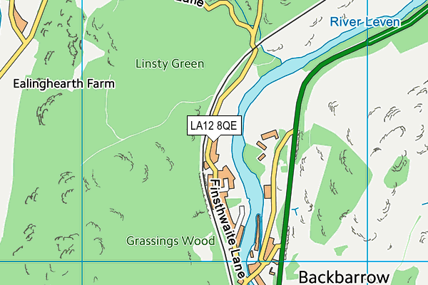 LA12 8QE map - OS VectorMap District (Ordnance Survey)