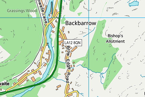LA12 8QN map - OS VectorMap District (Ordnance Survey)