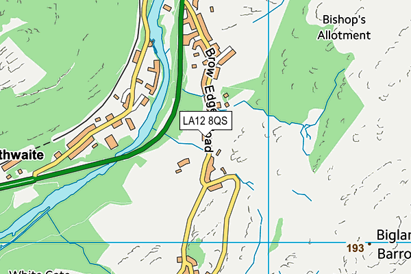 LA12 8QS map - OS VectorMap District (Ordnance Survey)