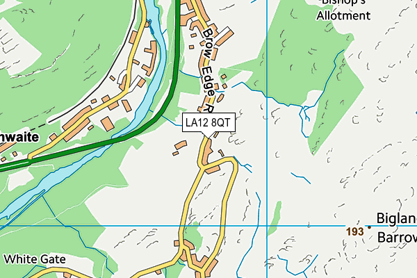 LA12 8QT map - OS VectorMap District (Ordnance Survey)