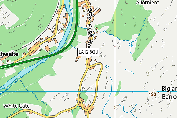 LA12 8QU map - OS VectorMap District (Ordnance Survey)