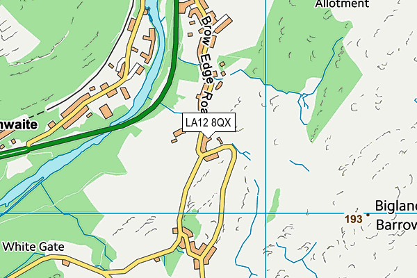 LA12 8QX map - OS VectorMap District (Ordnance Survey)