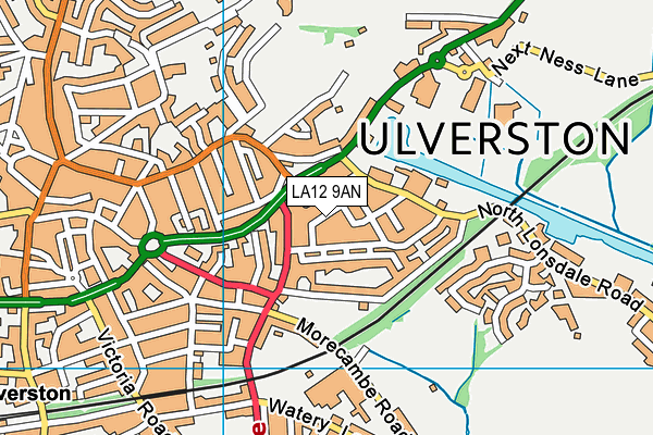 LA12 9AN map - OS VectorMap District (Ordnance Survey)
