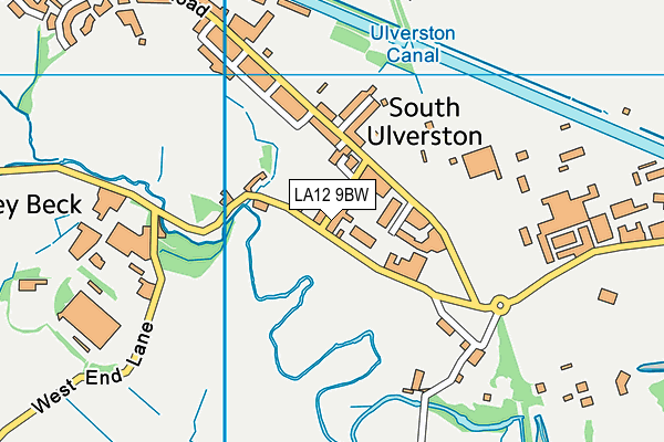 LA12 9BW map - OS VectorMap District (Ordnance Survey)