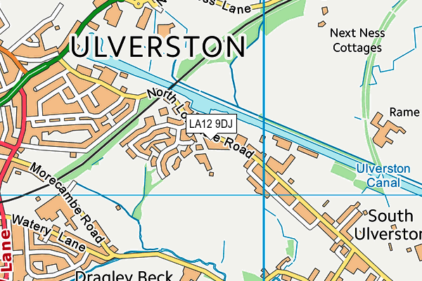 LA12 9DJ map - OS VectorMap District (Ordnance Survey)