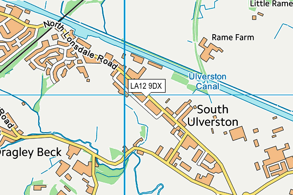 LA12 9DX map - OS VectorMap District (Ordnance Survey)