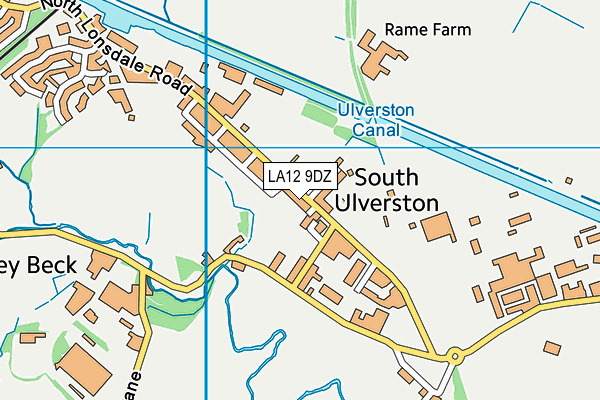 LA12 9DZ map - OS VectorMap District (Ordnance Survey)