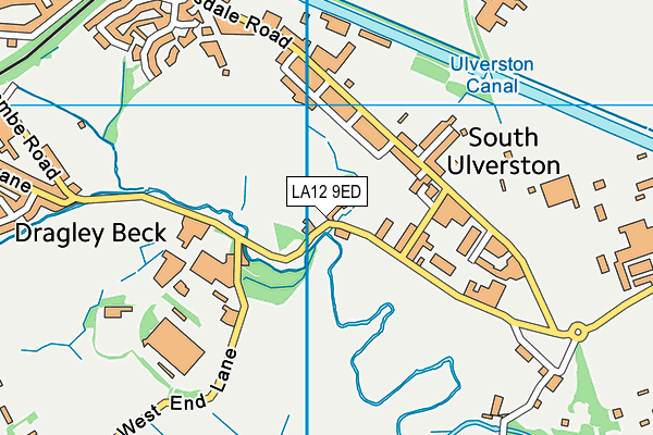 LA12 9ED map - OS VectorMap District (Ordnance Survey)