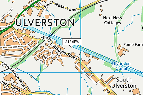 LA12 9EW map - OS VectorMap District (Ordnance Survey)