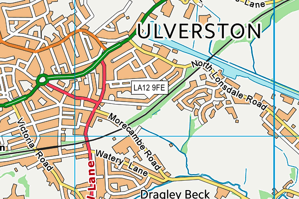 LA12 9FE map - OS VectorMap District (Ordnance Survey)