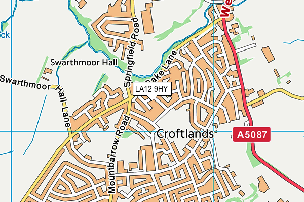 LA12 9HY map - OS VectorMap District (Ordnance Survey)