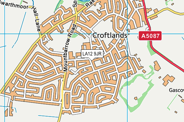 LA12 9JR map - OS VectorMap District (Ordnance Survey)