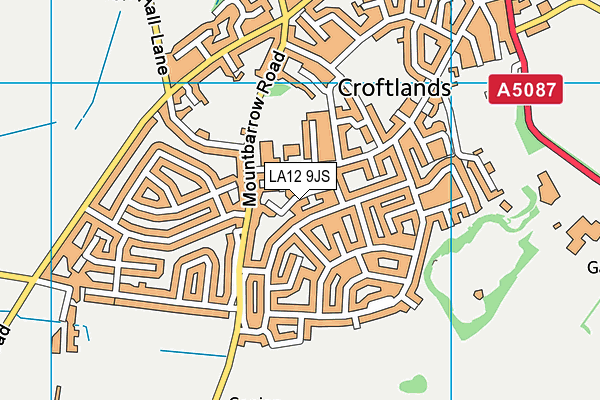 LA12 9JS map - OS VectorMap District (Ordnance Survey)