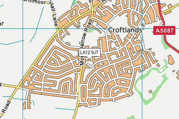 LA12 9JT map - OS VectorMap District (Ordnance Survey)