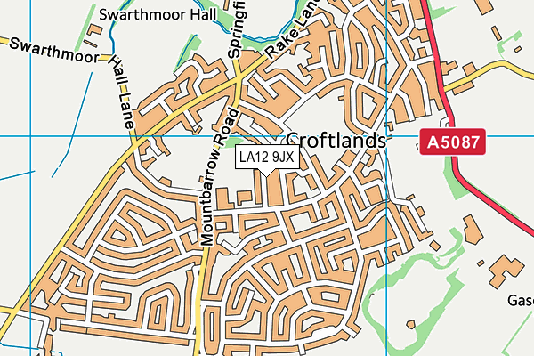 LA12 9JX map - OS VectorMap District (Ordnance Survey)