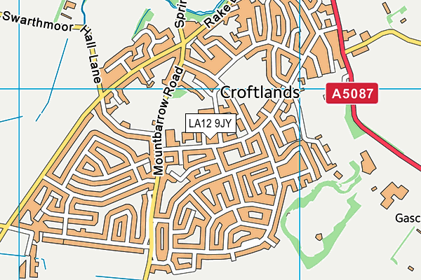 LA12 9JY map - OS VectorMap District (Ordnance Survey)