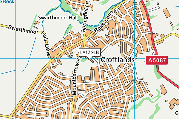 LA12 9LB map - OS VectorMap District (Ordnance Survey)