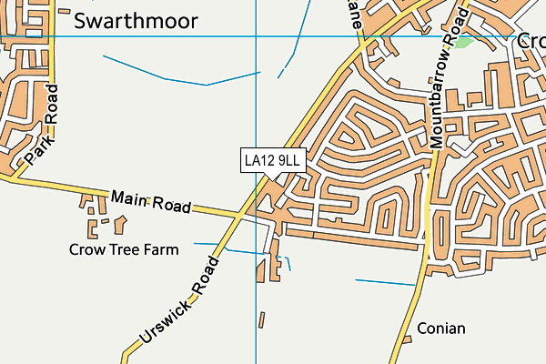 LA12 9LL map - OS VectorMap District (Ordnance Survey)