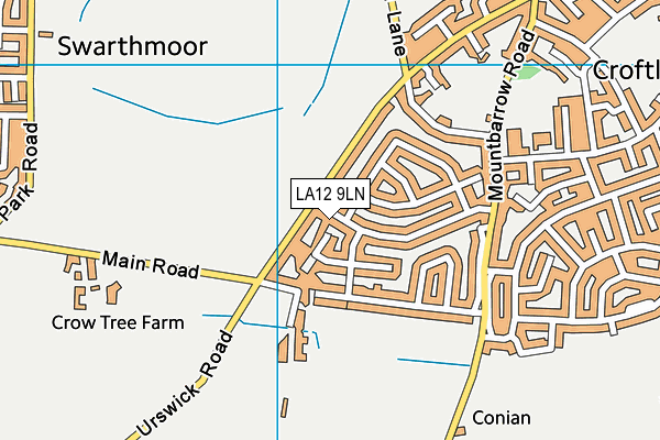 LA12 9LN map - OS VectorMap District (Ordnance Survey)