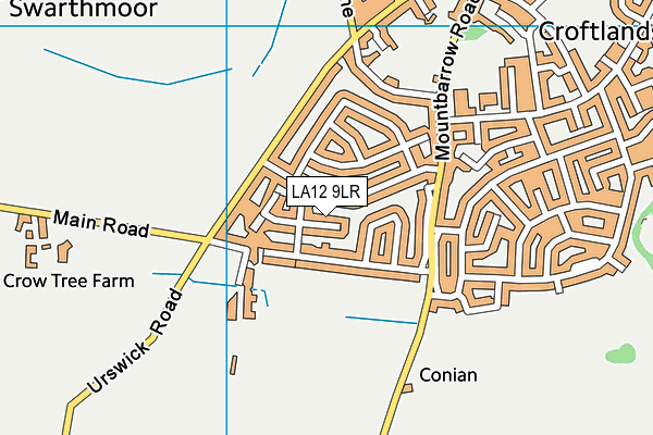 LA12 9LR map - OS VectorMap District (Ordnance Survey)