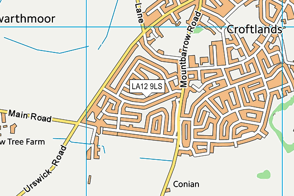 LA12 9LS map - OS VectorMap District (Ordnance Survey)