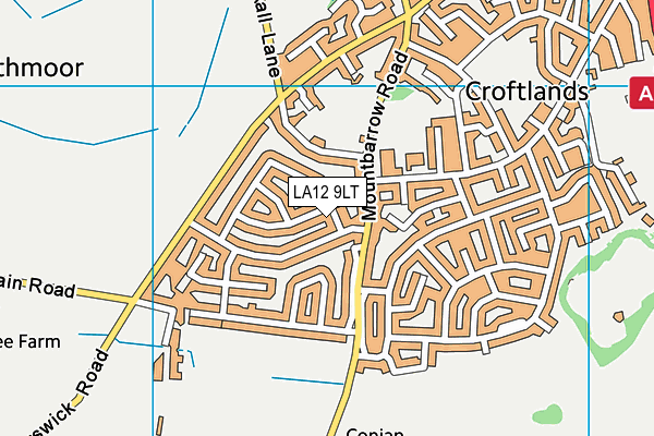 LA12 9LT map - OS VectorMap District (Ordnance Survey)