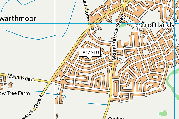 LA12 9LU map - OS VectorMap District (Ordnance Survey)