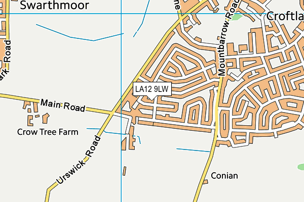 LA12 9LW map - OS VectorMap District (Ordnance Survey)
