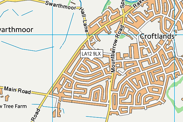 LA12 9LX map - OS VectorMap District (Ordnance Survey)