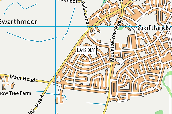 LA12 9LY map - OS VectorMap District (Ordnance Survey)