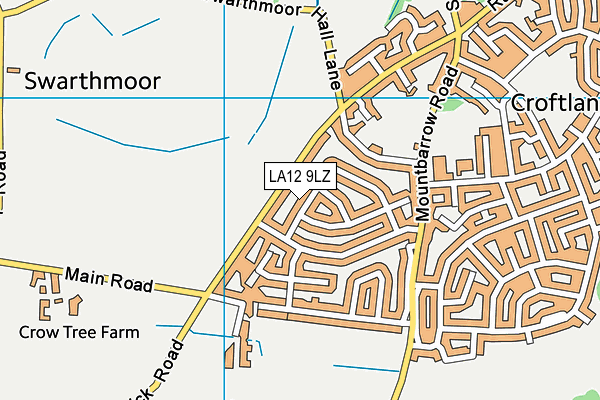 LA12 9LZ map - OS VectorMap District (Ordnance Survey)