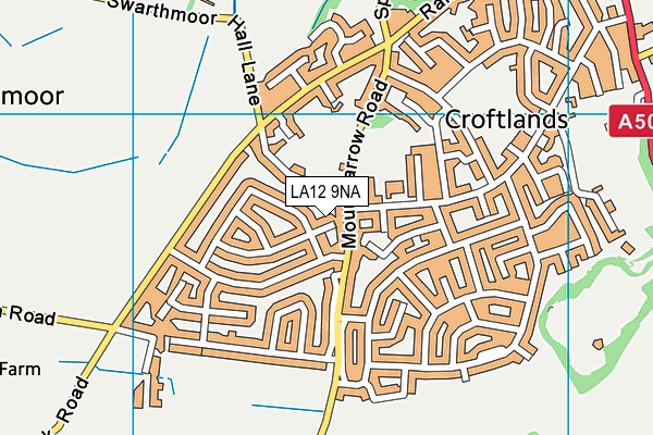 LA12 9NA map - OS VectorMap District (Ordnance Survey)