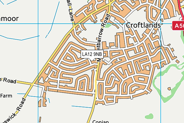 LA12 9NB map - OS VectorMap District (Ordnance Survey)