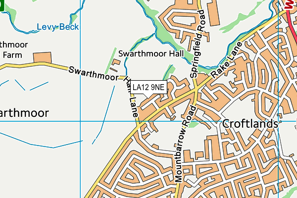 LA12 9NE map - OS VectorMap District (Ordnance Survey)