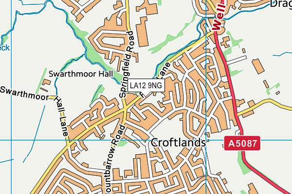 LA12 9NG map - OS VectorMap District (Ordnance Survey)