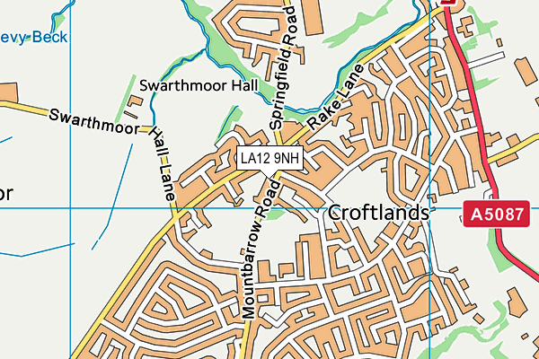 LA12 9NH map - OS VectorMap District (Ordnance Survey)