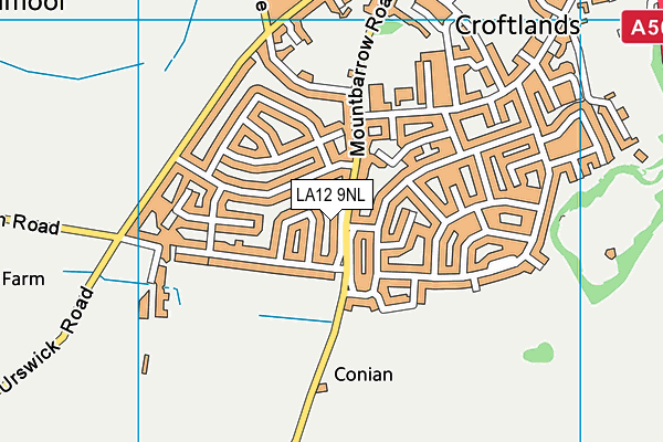 LA12 9NL map - OS VectorMap District (Ordnance Survey)