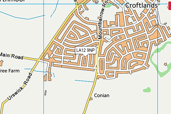LA12 9NP map - OS VectorMap District (Ordnance Survey)
