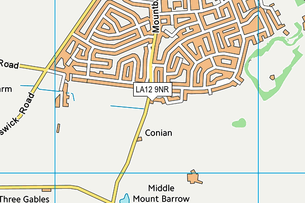 LA12 9NR map - OS VectorMap District (Ordnance Survey)