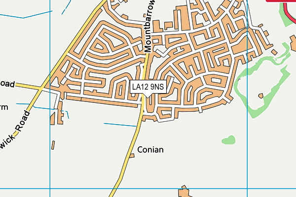 LA12 9NS map - OS VectorMap District (Ordnance Survey)