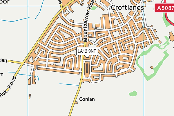 LA12 9NT map - OS VectorMap District (Ordnance Survey)