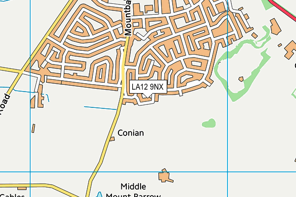 LA12 9NX map - OS VectorMap District (Ordnance Survey)