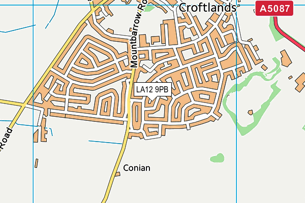 LA12 9PB map - OS VectorMap District (Ordnance Survey)