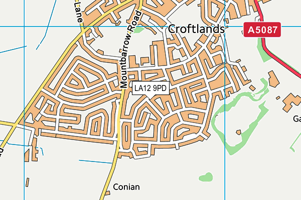 LA12 9PD map - OS VectorMap District (Ordnance Survey)