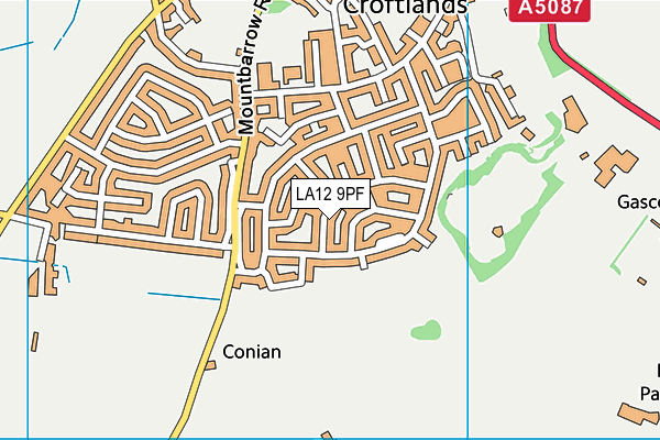 LA12 9PF map - OS VectorMap District (Ordnance Survey)