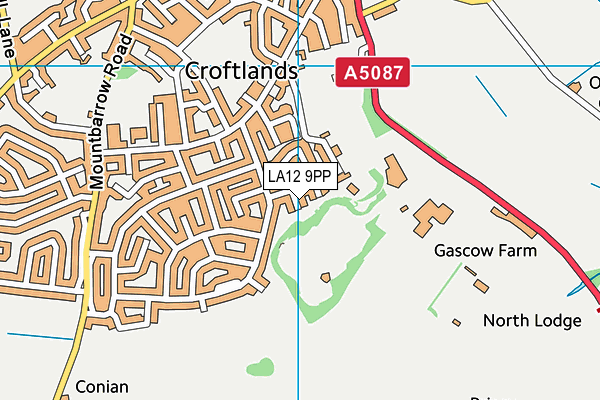 LA12 9PP map - OS VectorMap District (Ordnance Survey)