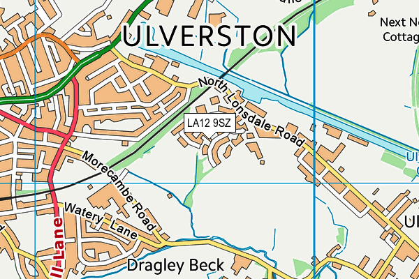 LA12 9SZ map - OS VectorMap District (Ordnance Survey)