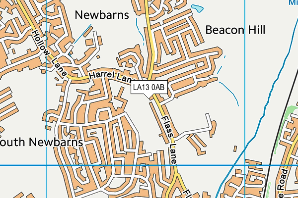 LA13 0AB map - OS VectorMap District (Ordnance Survey)