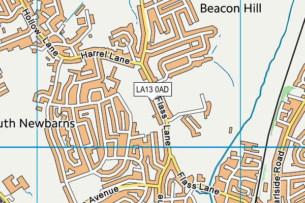 LA13 0AD map - OS VectorMap District (Ordnance Survey)