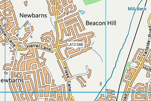 LA13 0AE map - OS VectorMap District (Ordnance Survey)
